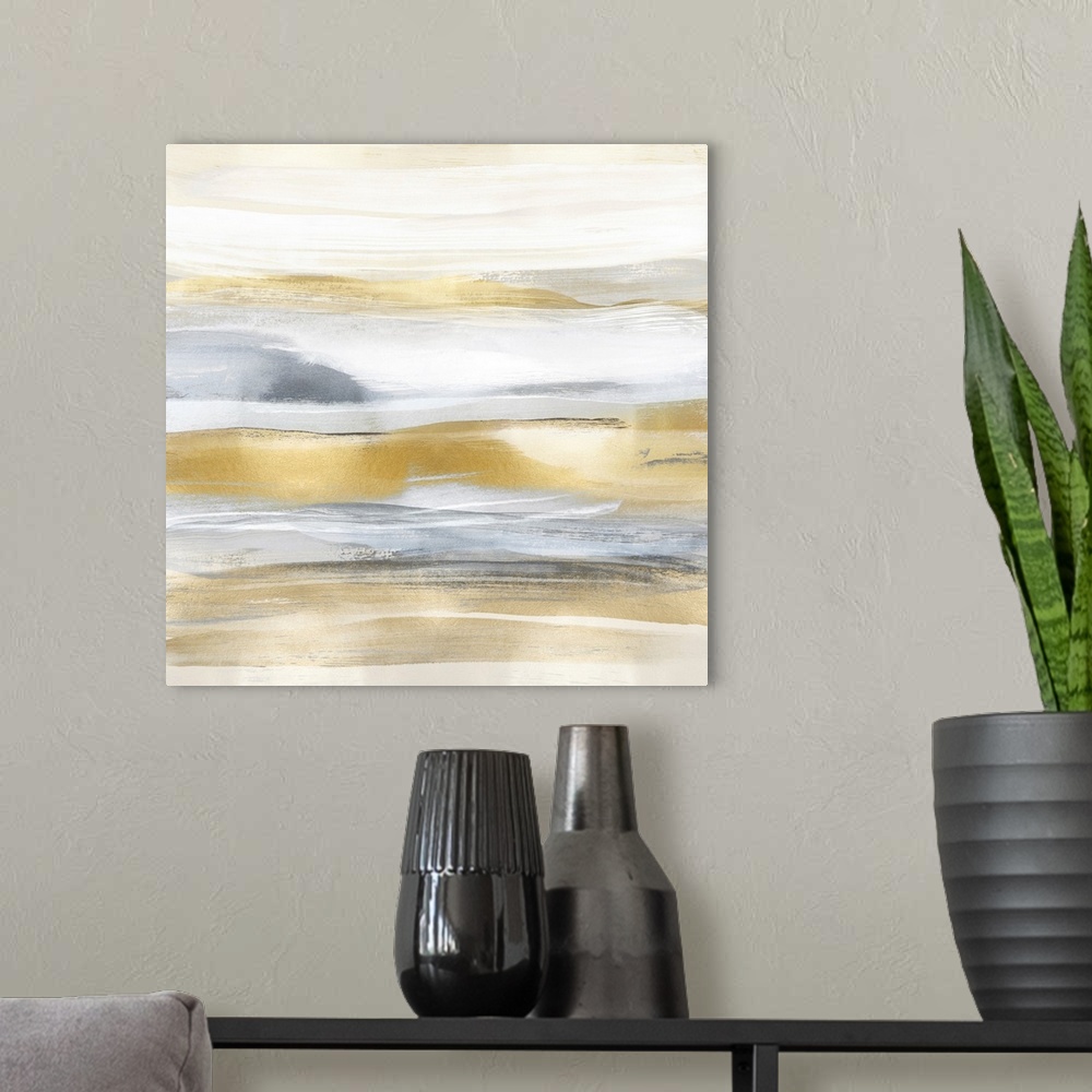 A modern room featuring Abstract Landscape IV W