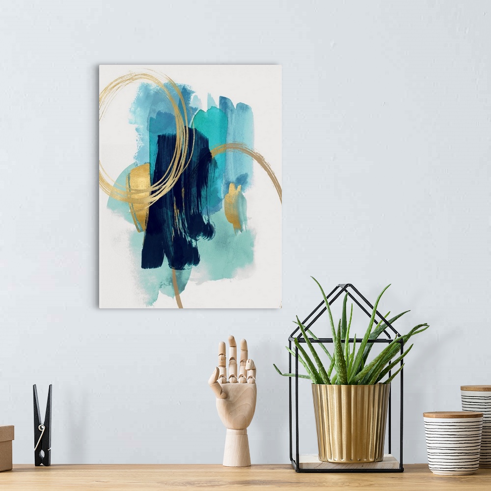 A bohemian room featuring Abstract Motion Aqua