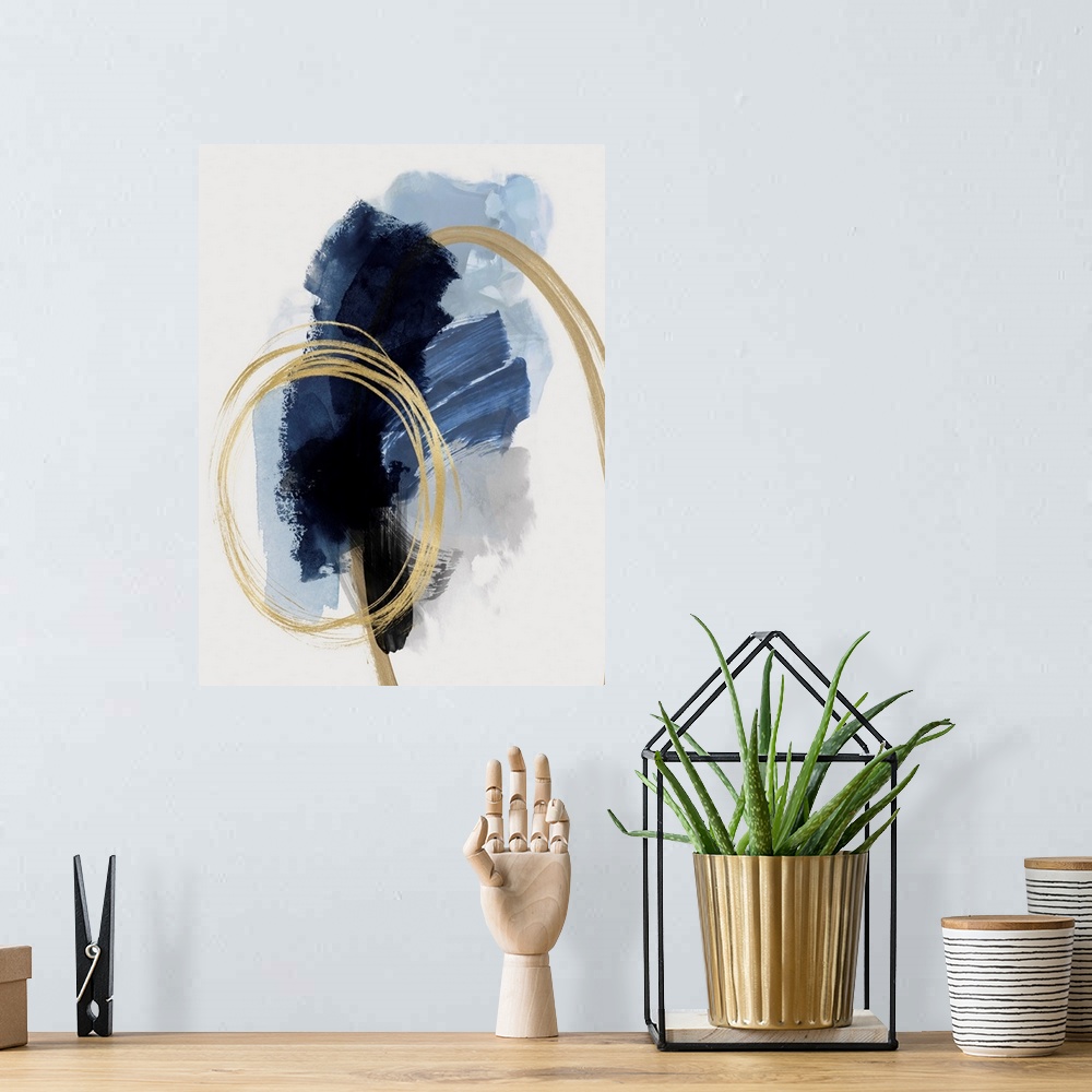A bohemian room featuring Abstract Motion Blue X