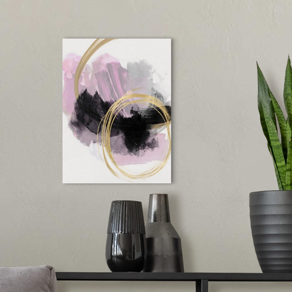A modern room featuring Abstract Motion Pink II