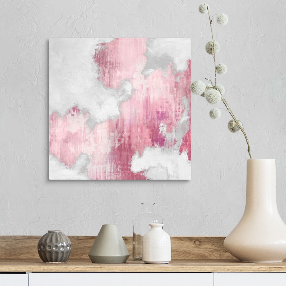 A farmhouse room featuring Abstract Pink II White