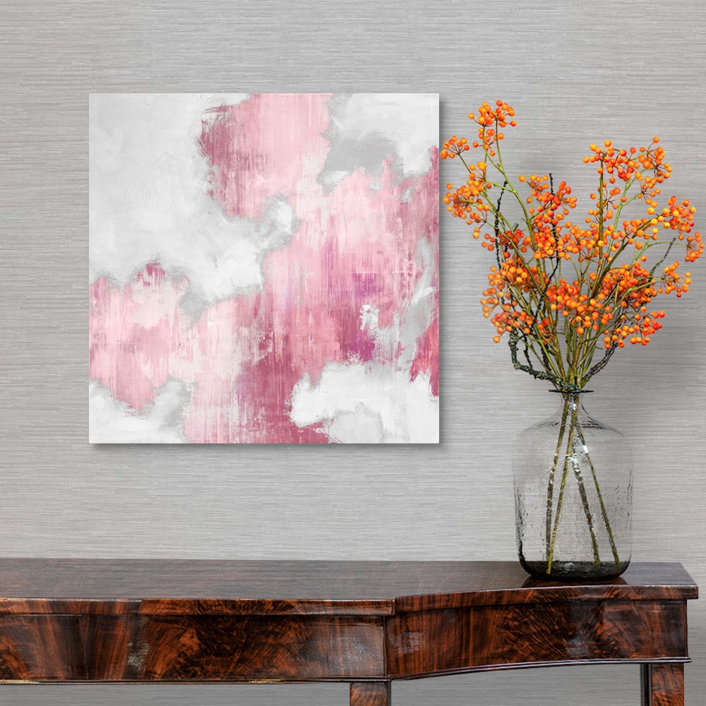 A traditional room featuring Abstract Pink II White