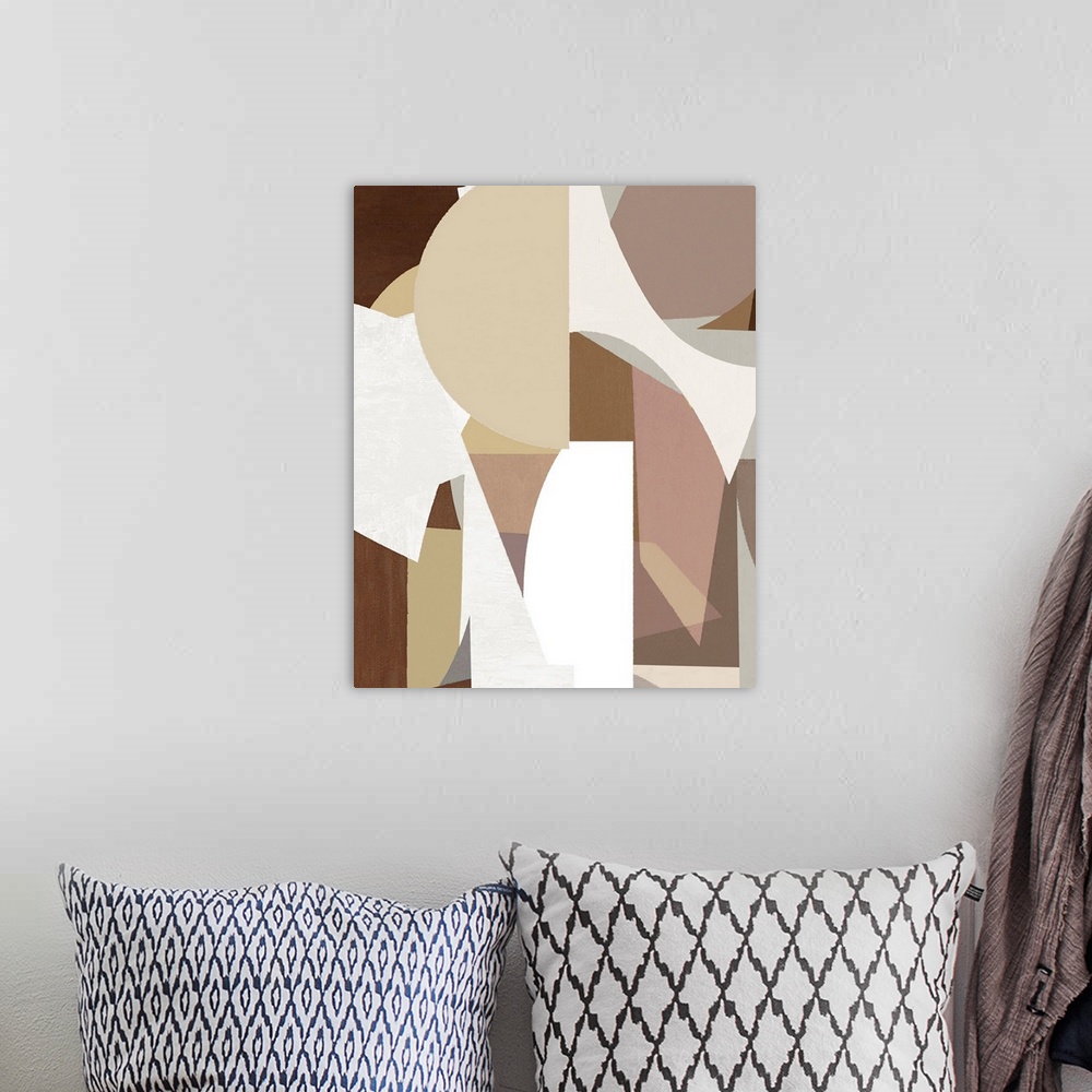 A bohemian room featuring Abstract Shapes Tan