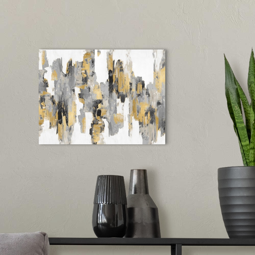 A modern room featuring Abstract Spots Black Gold