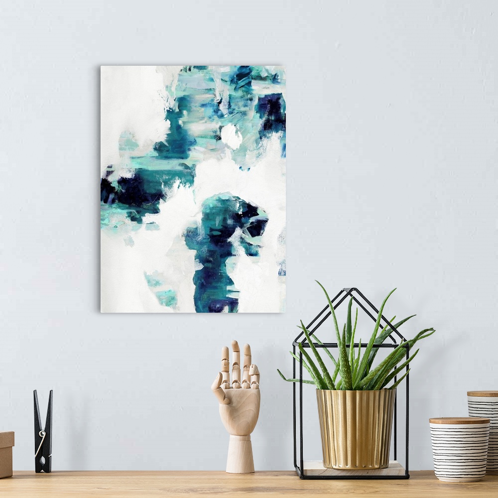 A bohemian room featuring Abstract Spots Blues II