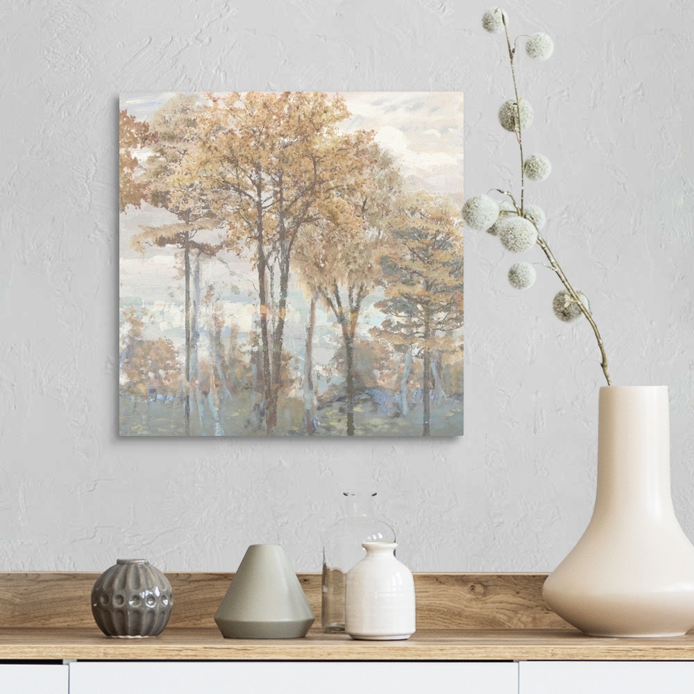A farmhouse room featuring Abstract Trees I