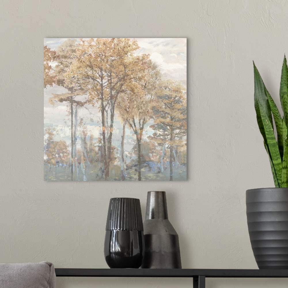 A modern room featuring Abstract Trees I