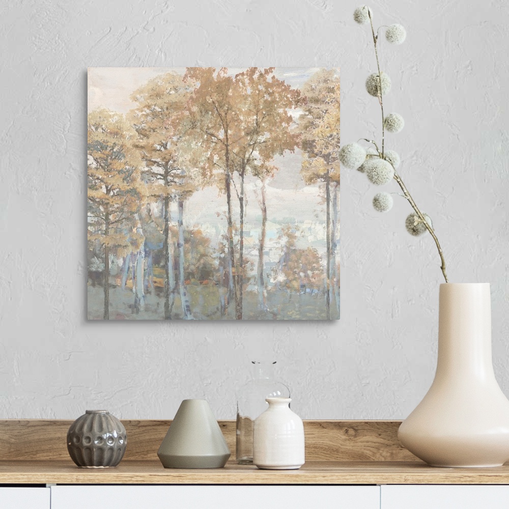 A farmhouse room featuring Abstract Trees II