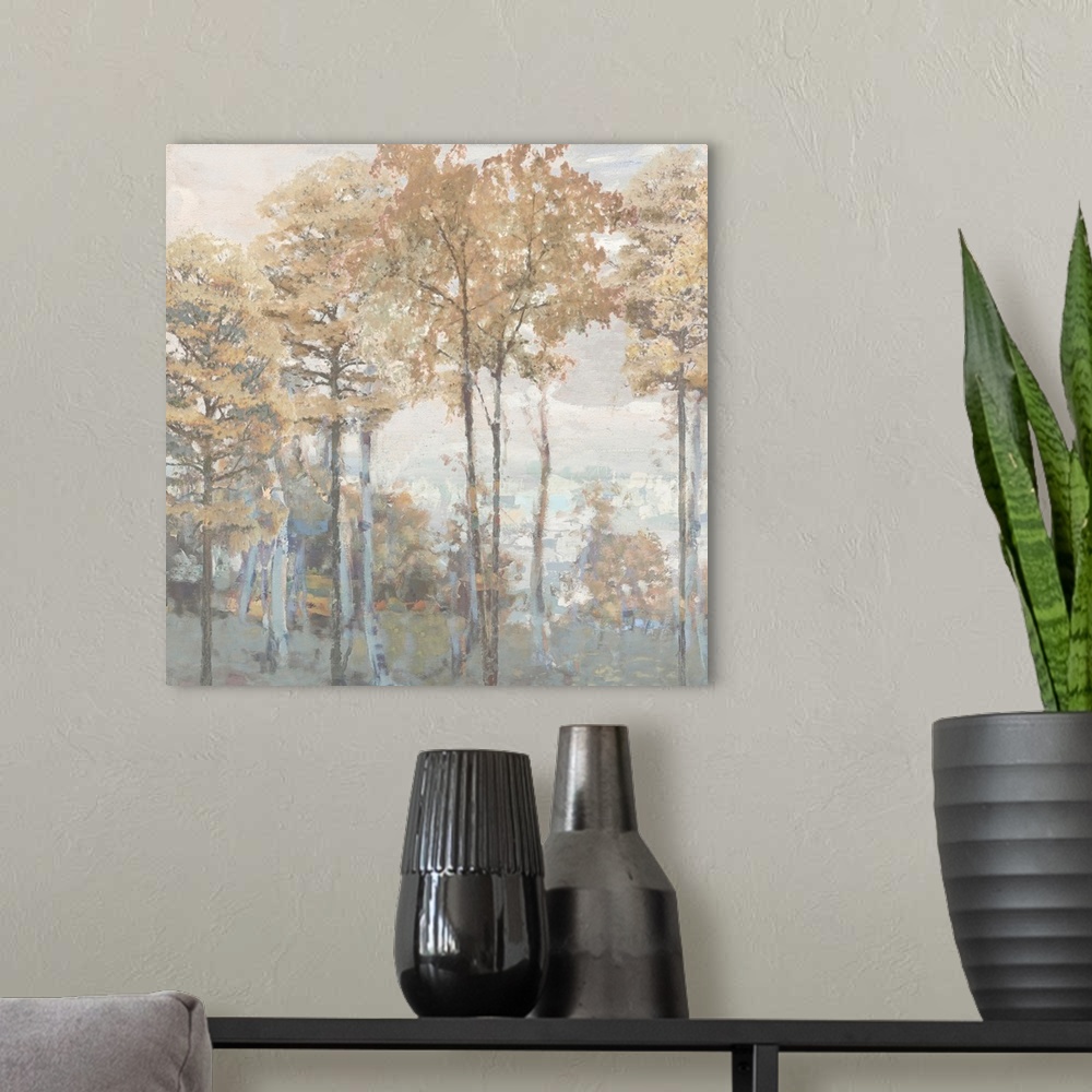 A modern room featuring Abstract Trees II