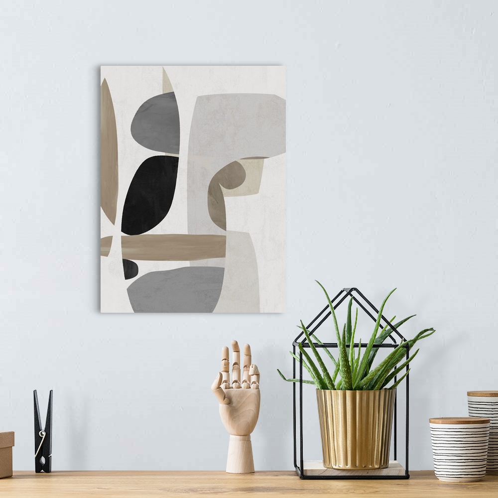 A bohemian room featuring Abstracts Mid Century III