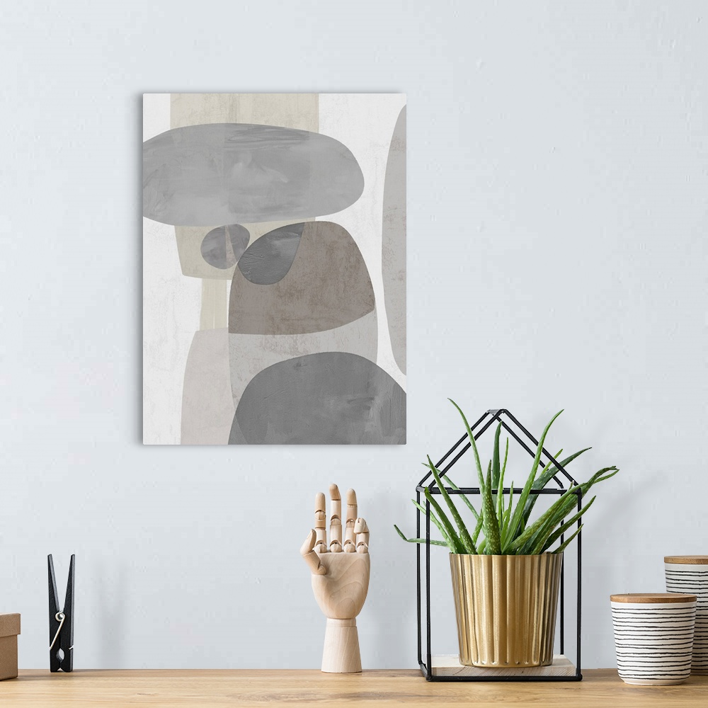 A bohemian room featuring Abstracts Mid Century III B