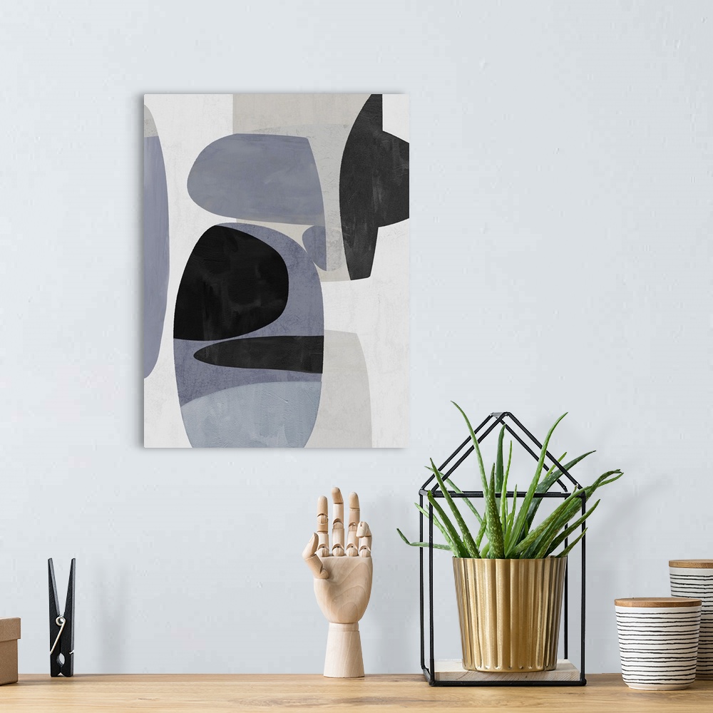 A bohemian room featuring Abstracts Mid Century X