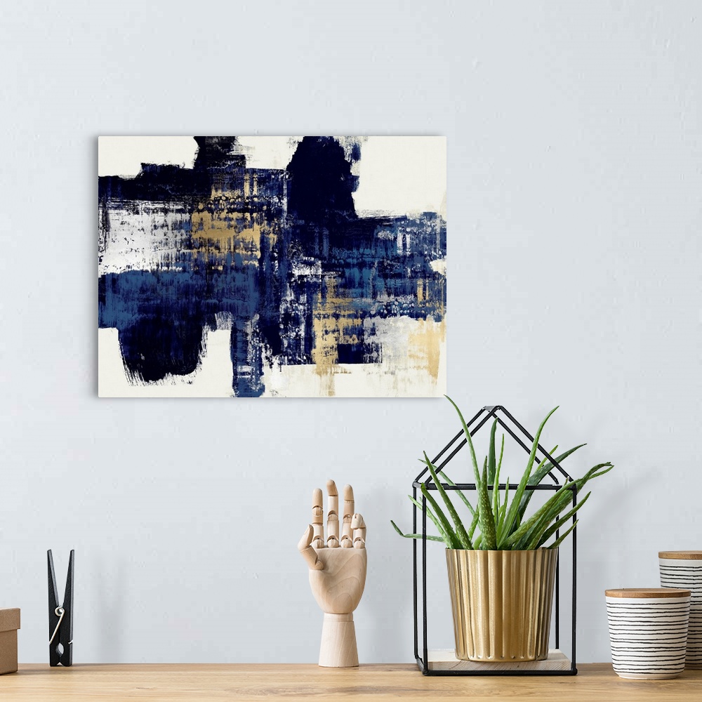 A bohemian room featuring Big Blue Abstract I