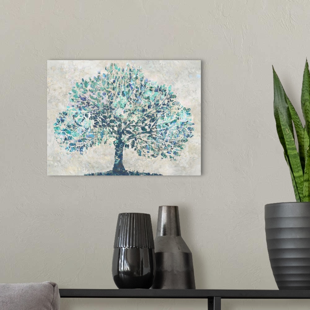 A modern room featuring Big Tree Of Life Blue