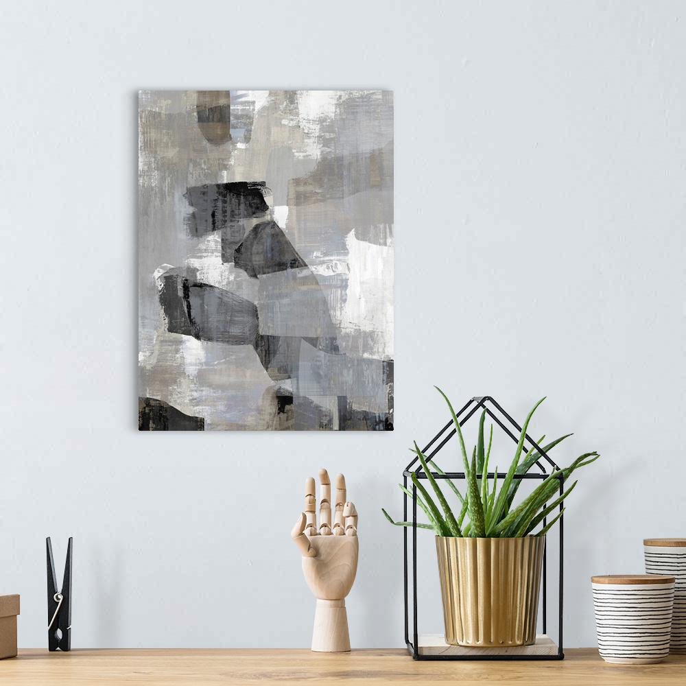 A bohemian room featuring Black And White Abstract 2