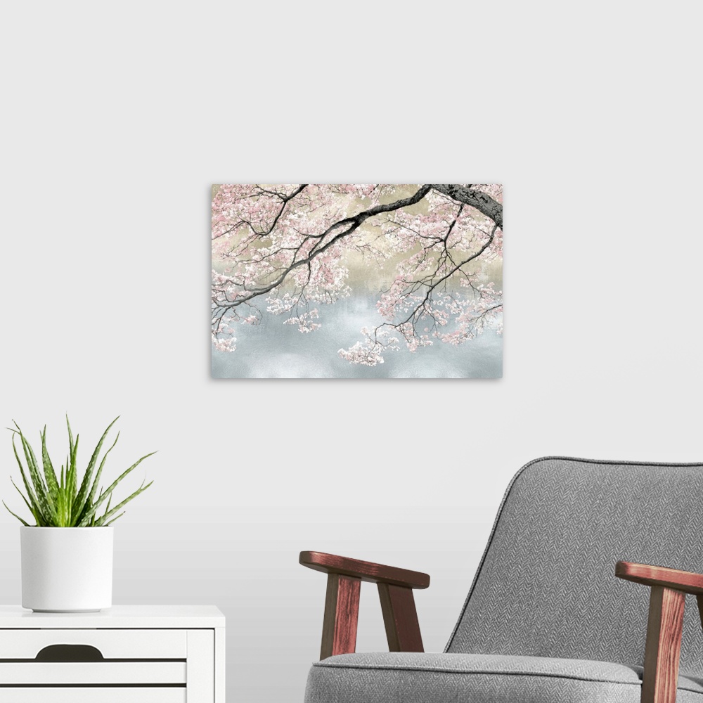 A modern room featuring Blossom Tree IV