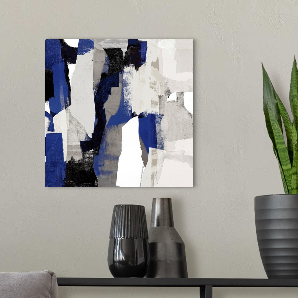 A modern room featuring Blue Black Abstracts