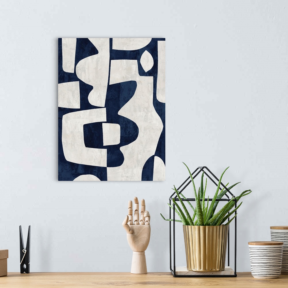 A bohemian room featuring Blue Shapes