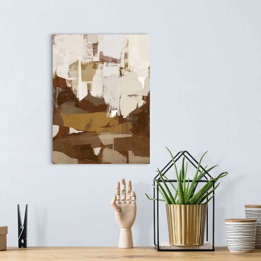 A bohemian room featuring Brown And Tan Abstracts 1