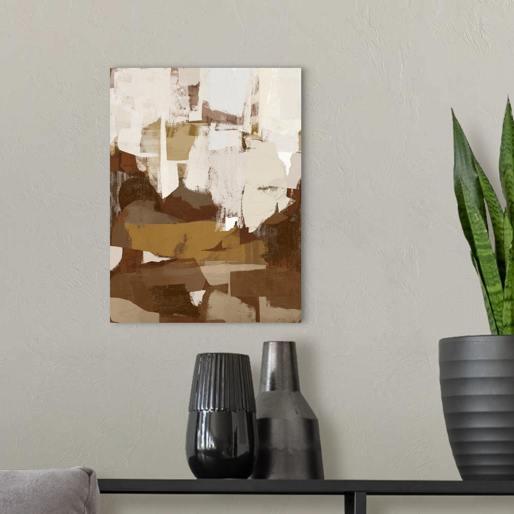 A modern room featuring Brown And Tan Abstracts 1