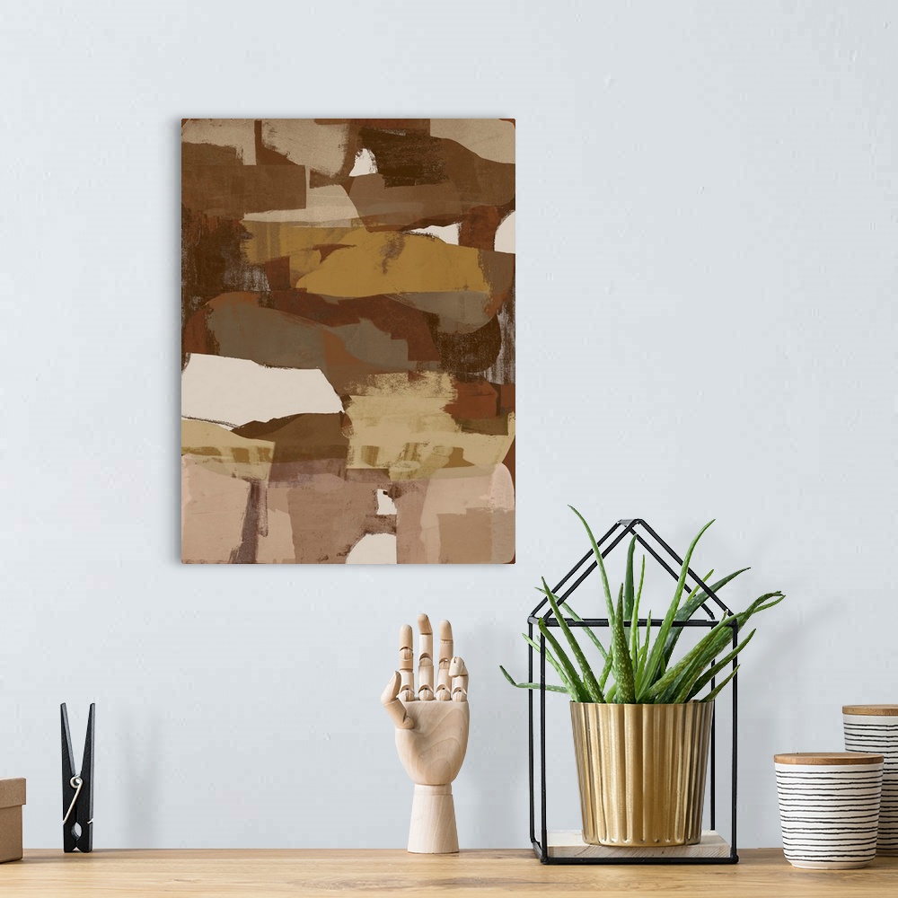 A bohemian room featuring Brown And Tan Abstracts 3