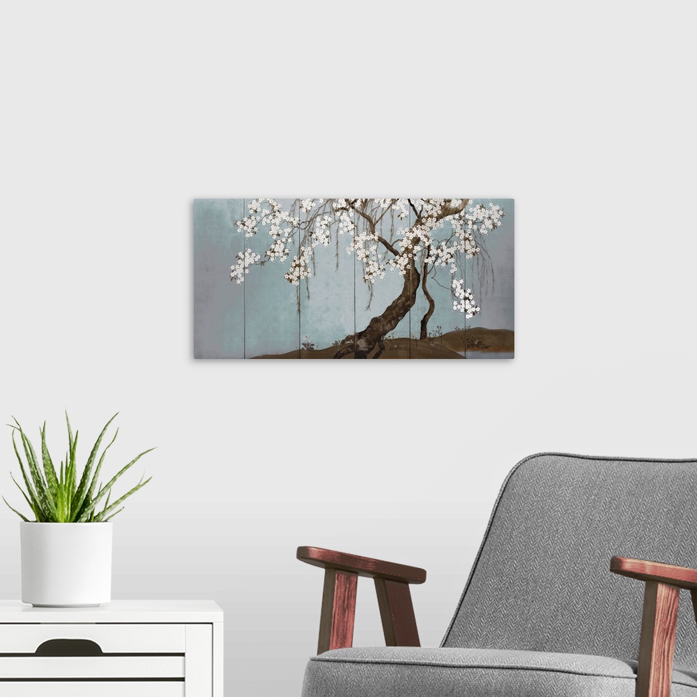 A modern room featuring Cherry Blossom Panels 3