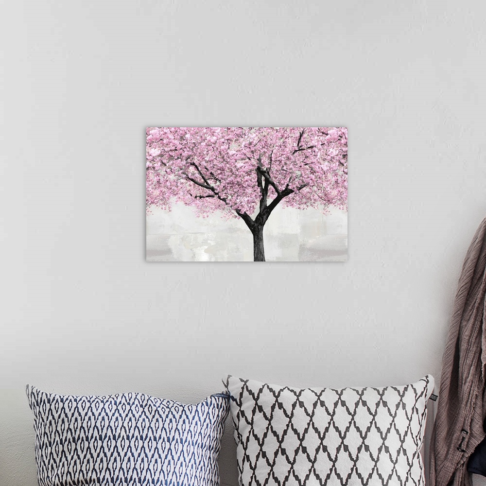 A bohemian room featuring Cherry Blossoms Tree Blush