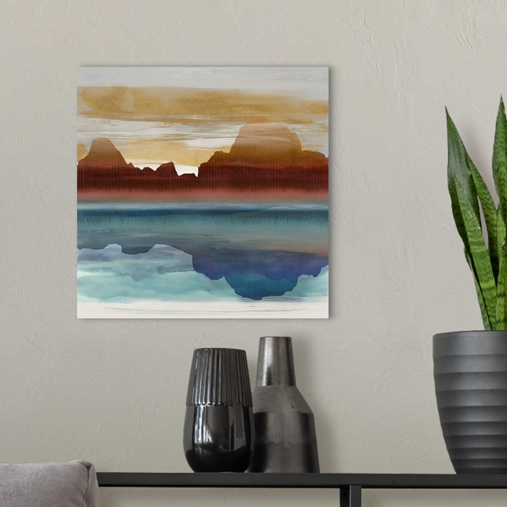 A modern room featuring Mountain Abstract I