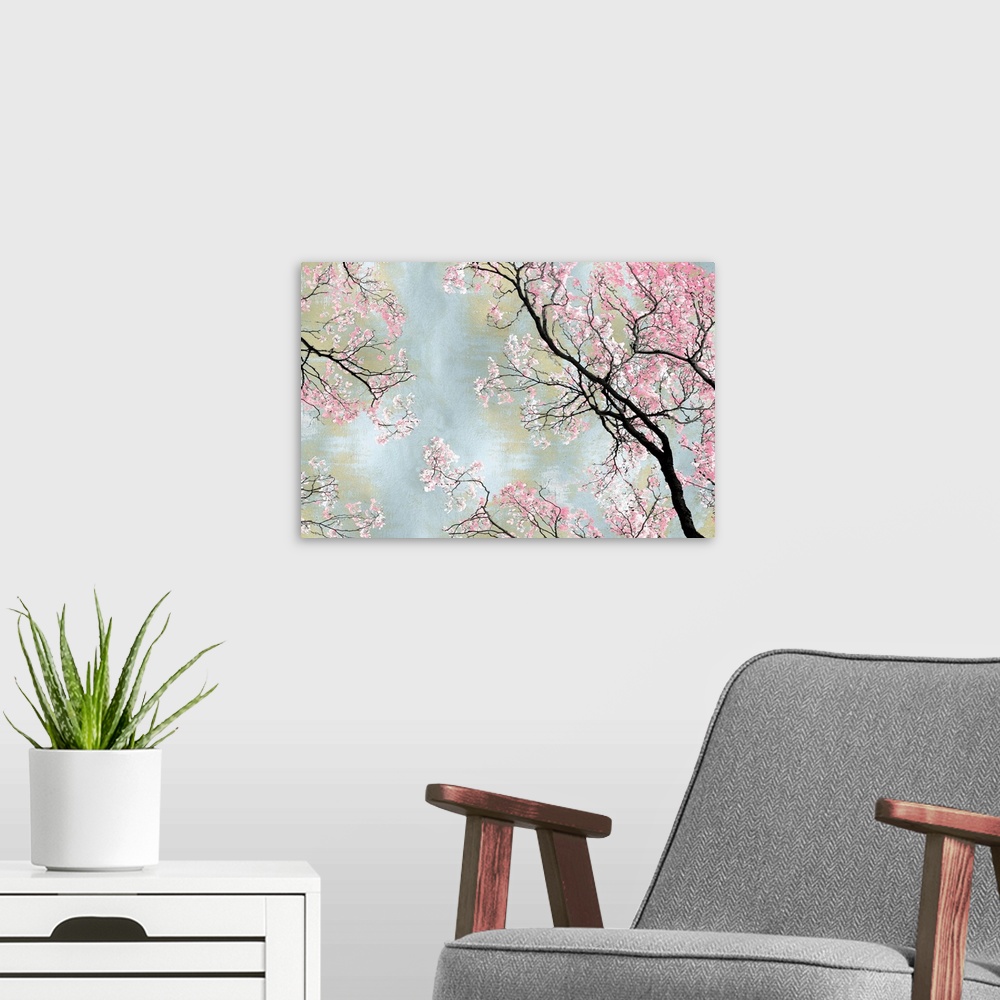 A modern room featuring Pink Blossom