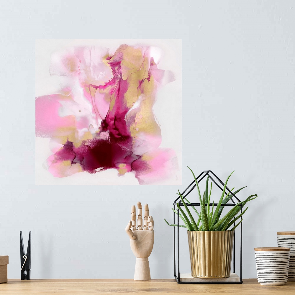 A bohemian room featuring Pink Gold Abstract