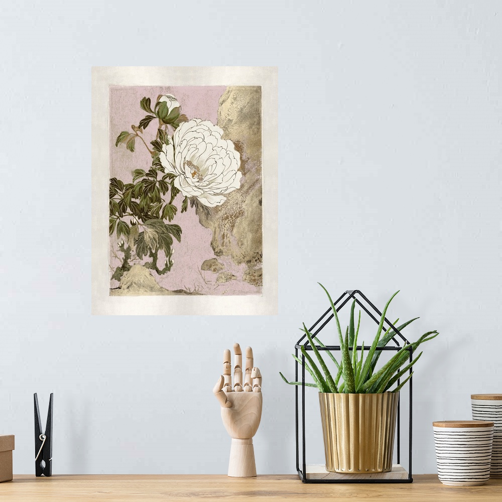 A bohemian room featuring Pink Peony