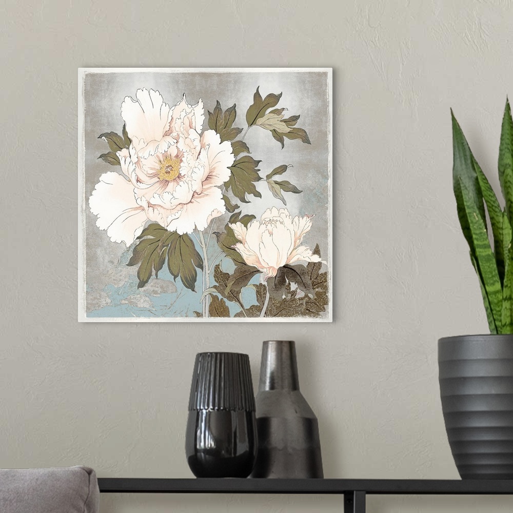 A modern room featuring Silver Peony