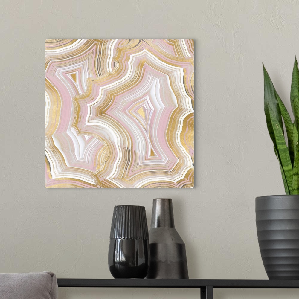 A modern room featuring Stone Lines Pink Gold