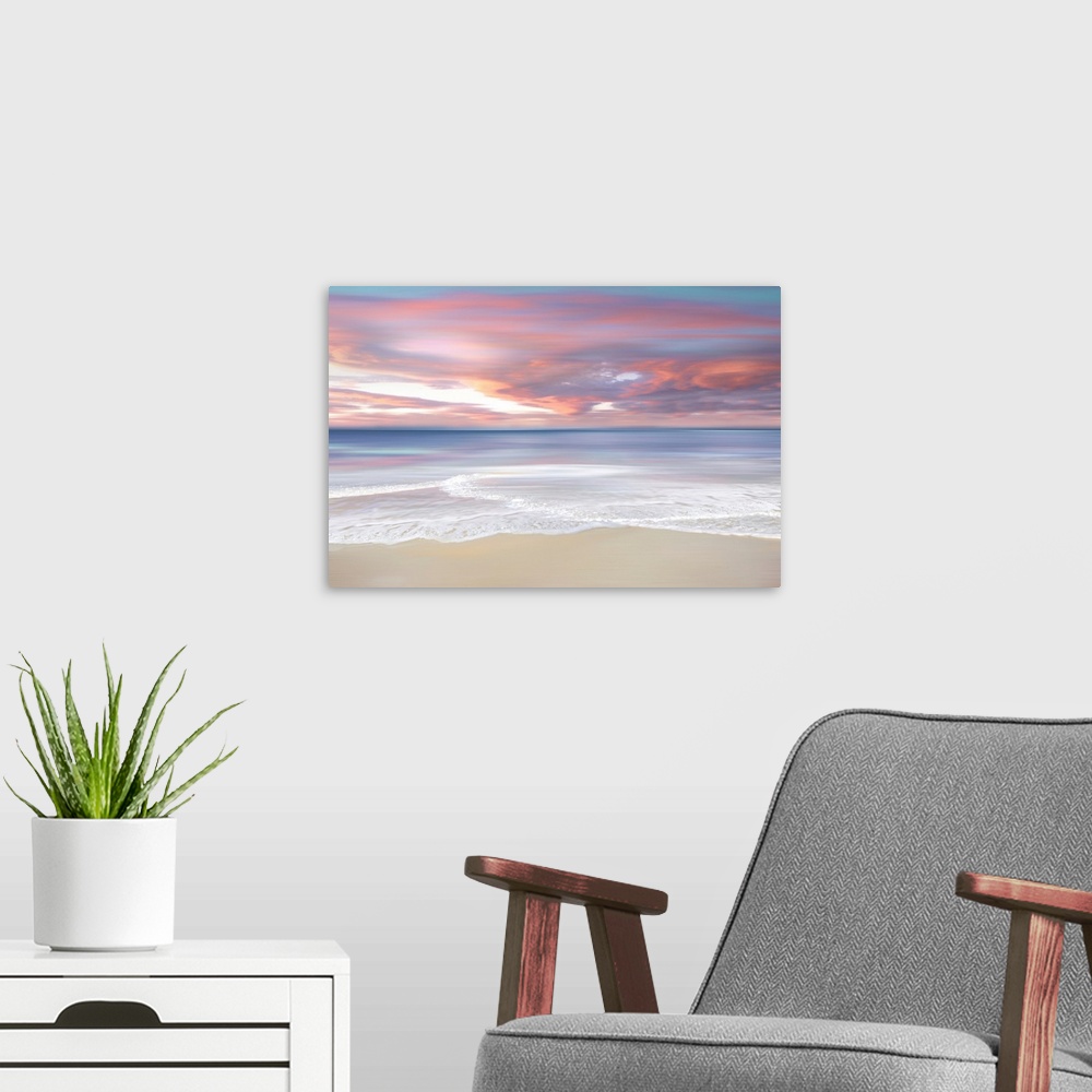 A modern room featuring Sunset Beach Pink