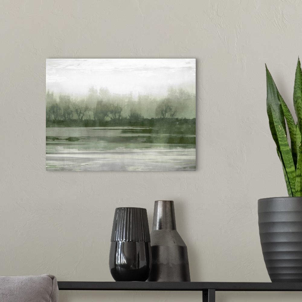 A modern room featuring Tonal Abstracts II