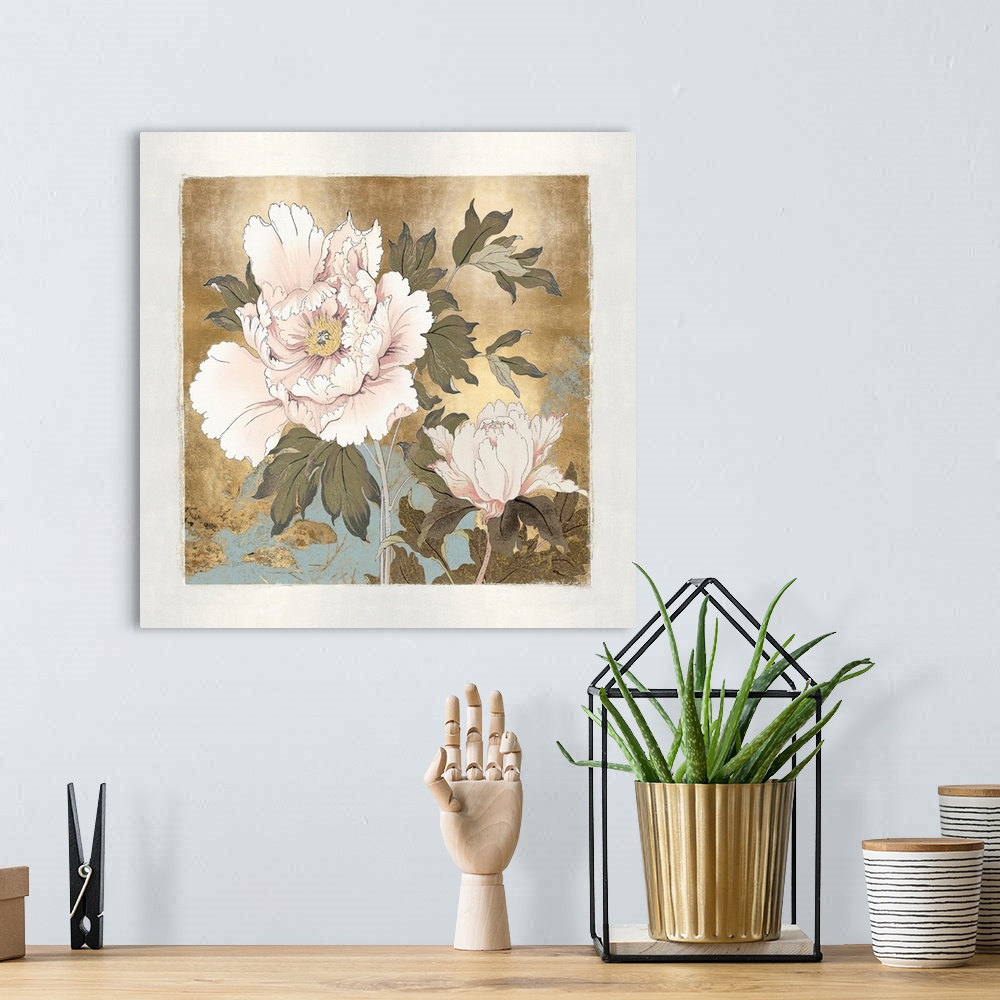 A bohemian room featuring Two Peonies