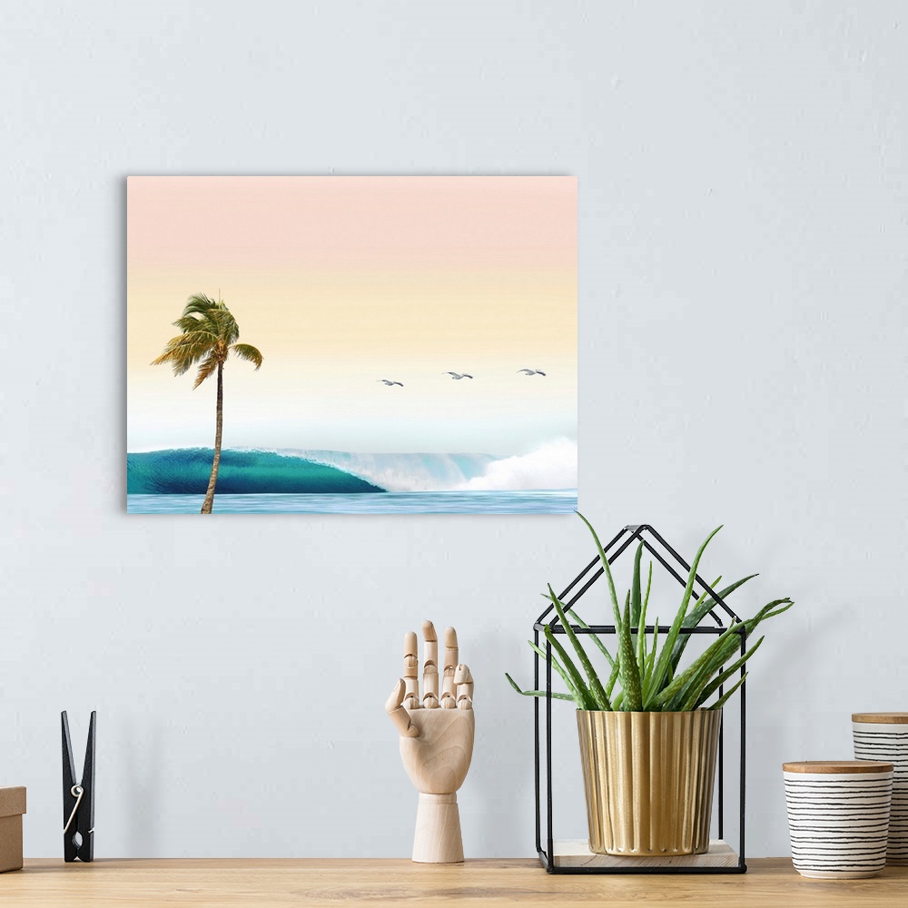 A bohemian room featuring Wave And Palm II