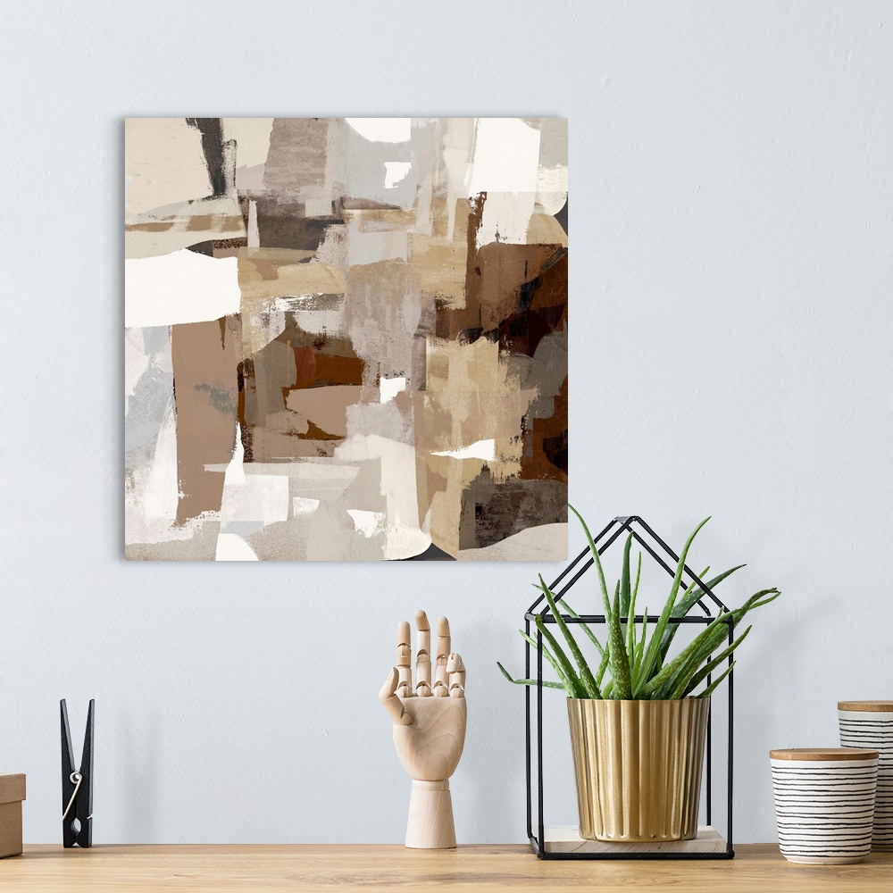 A bohemian room featuring White And Brown Abstracts