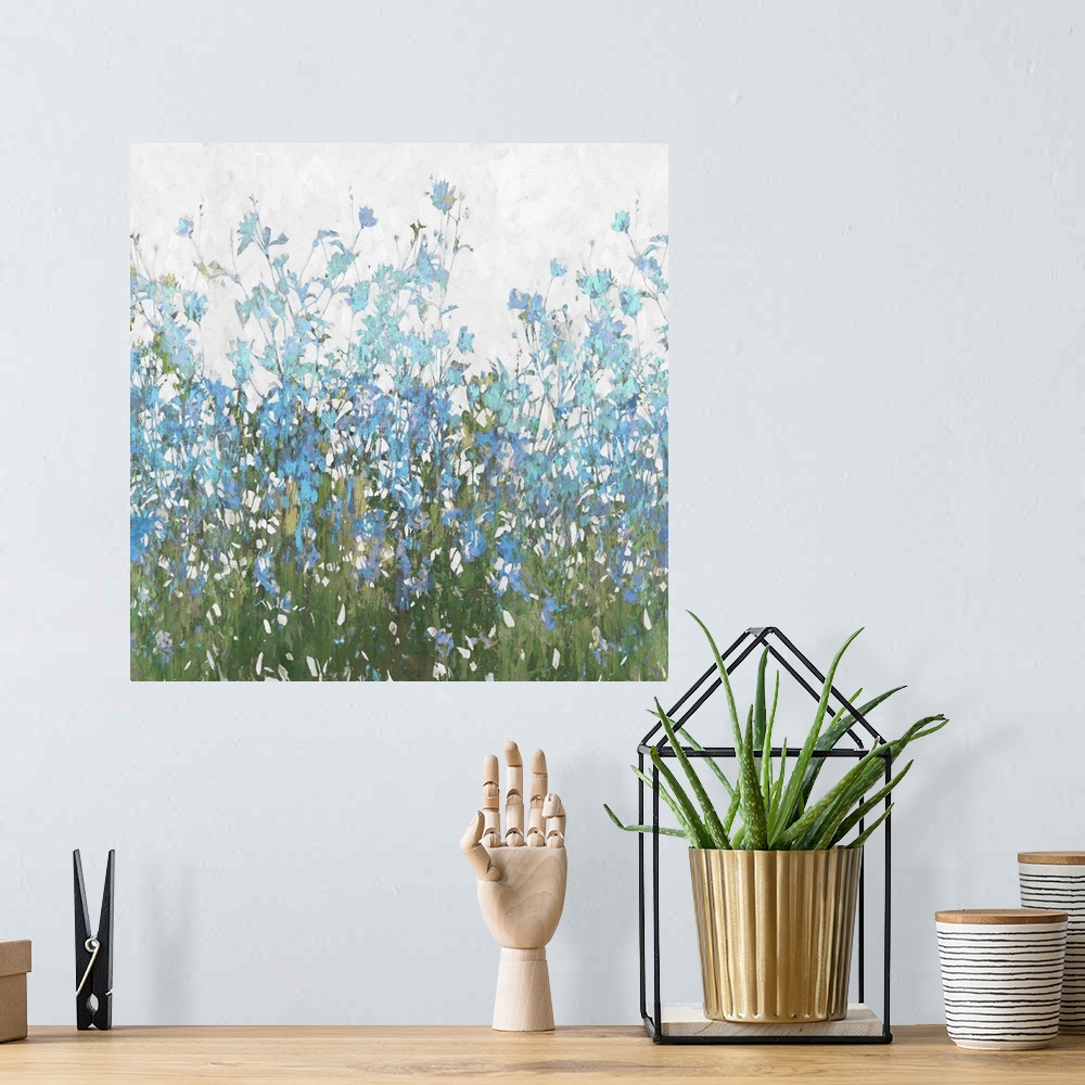 A bohemian room featuring Wild Flowers Blue