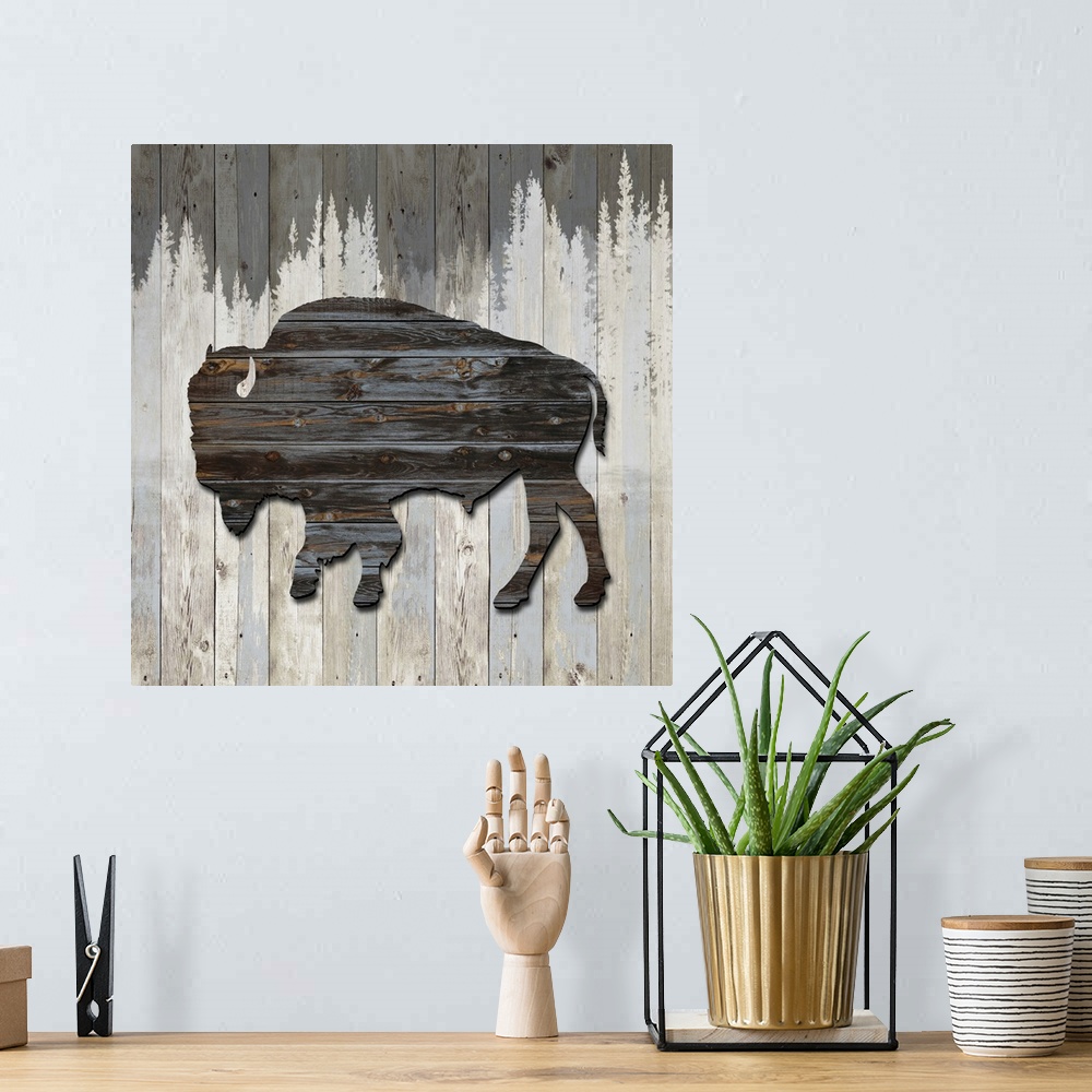 A bohemian room featuring Wood Bison