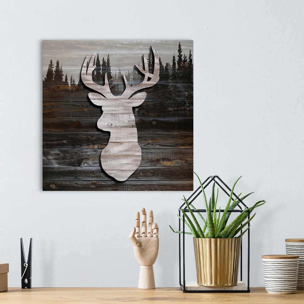 A bohemian room featuring Wood Deer Forest
