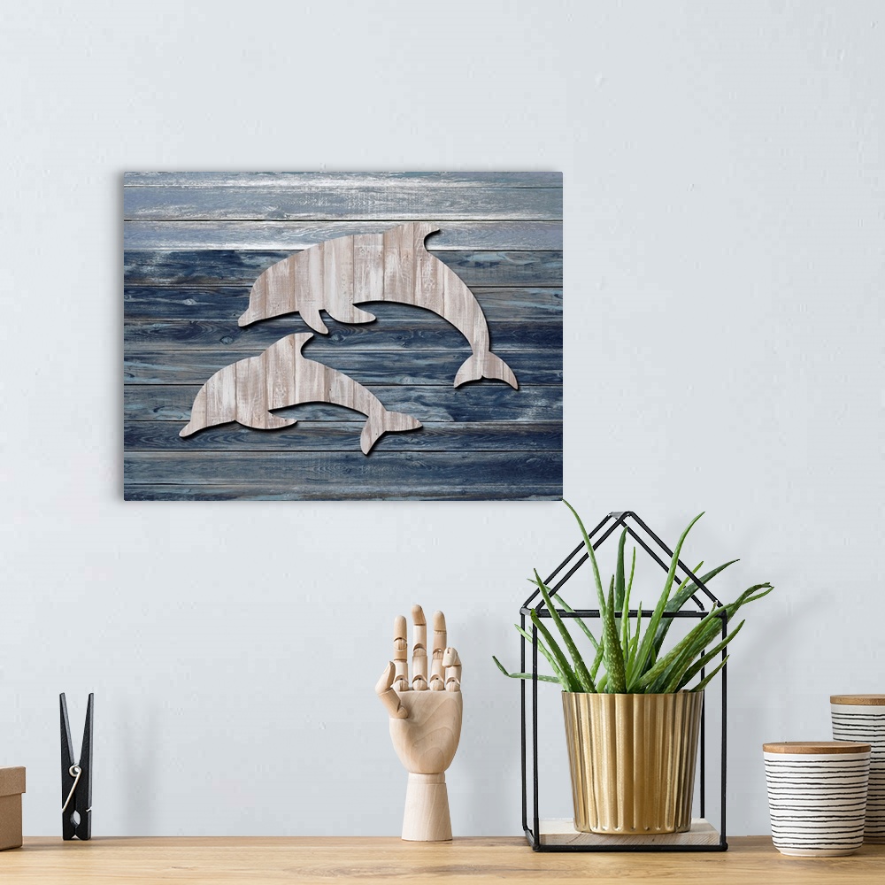A bohemian room featuring Wood Sea Animals Dophins