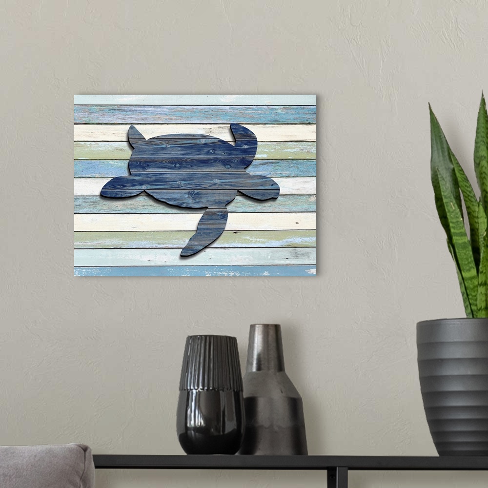 A modern room featuring Wood Sea Animals Turtle