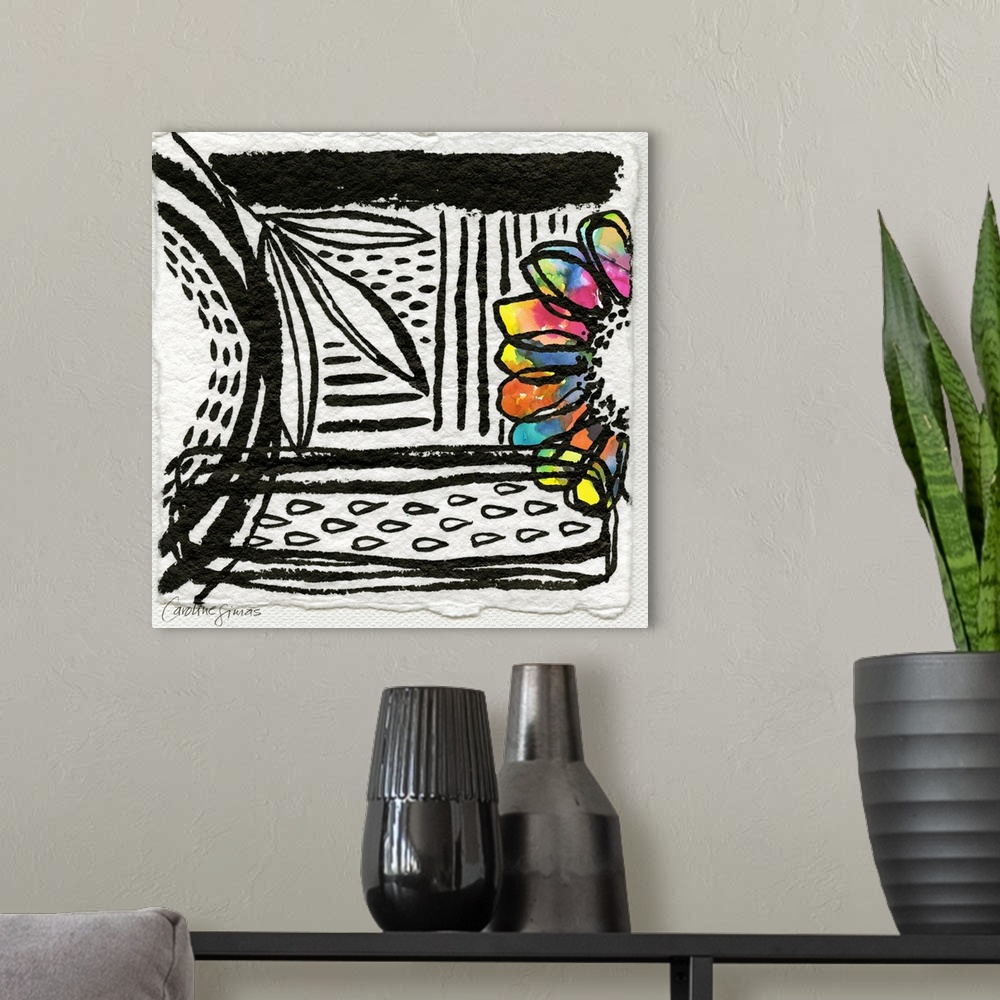 A modern room featuring This big and bold abstract will make an impactful design statement!