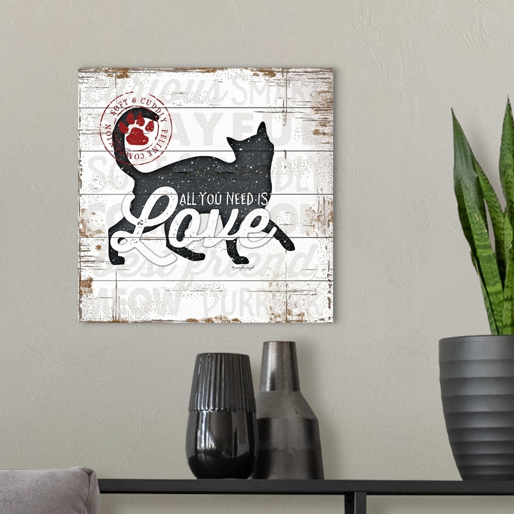 A modern room featuring All You Need is Love - Cat
