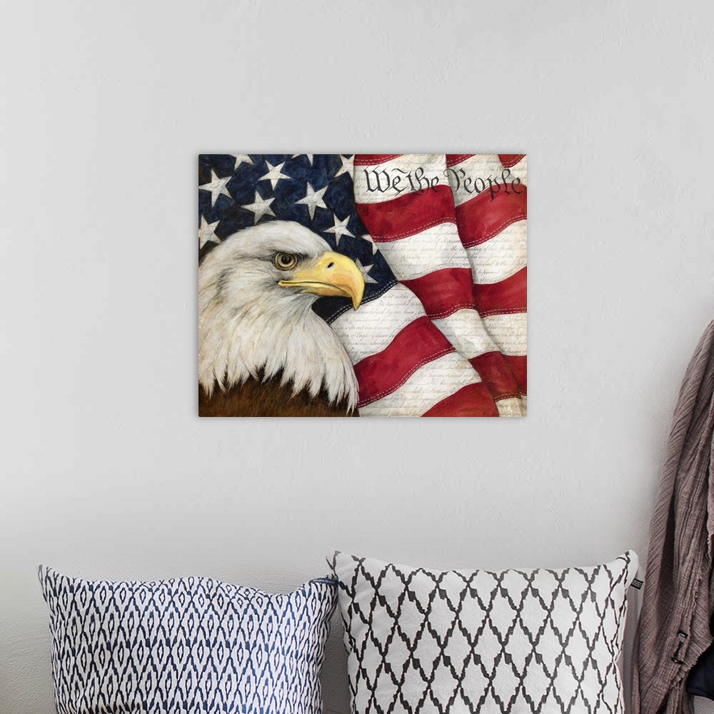 A bohemian room featuring Celebrate the iconic American Eagle in all its glory.