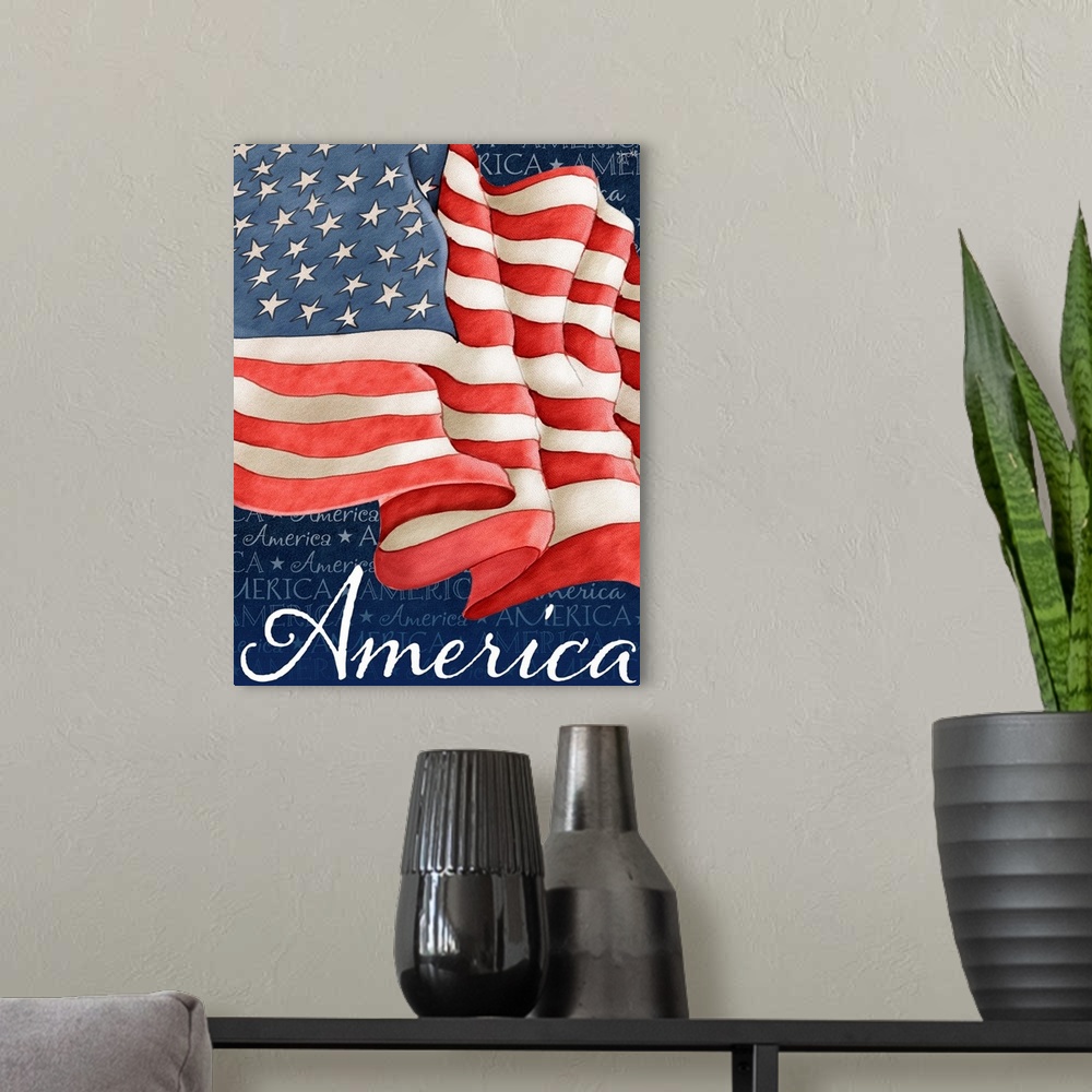 A modern room featuring Patriotic fervor abounds in this majestic image.