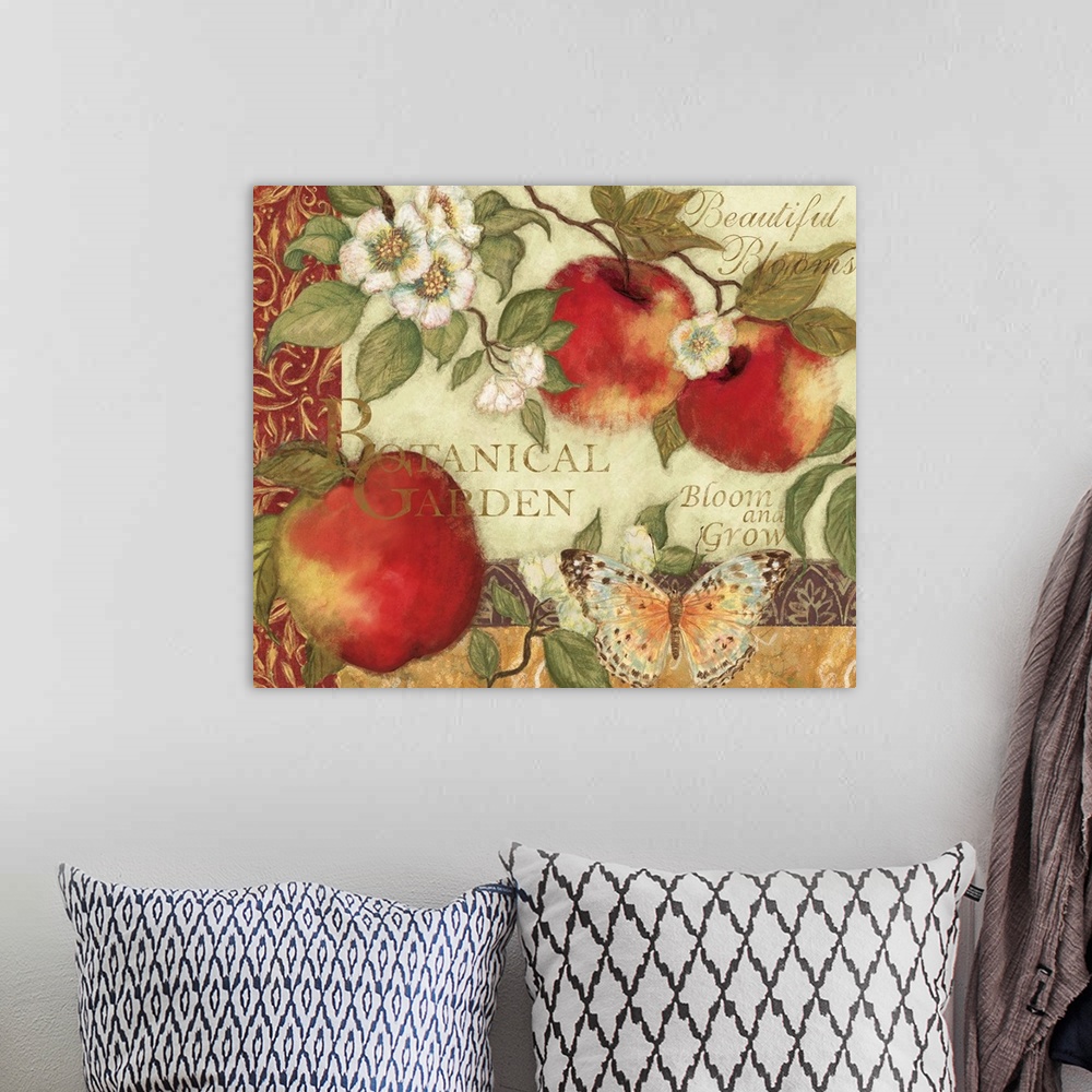 A bohemian room featuring Lovely botanical fruit image good for kitchen, dining room, home decor