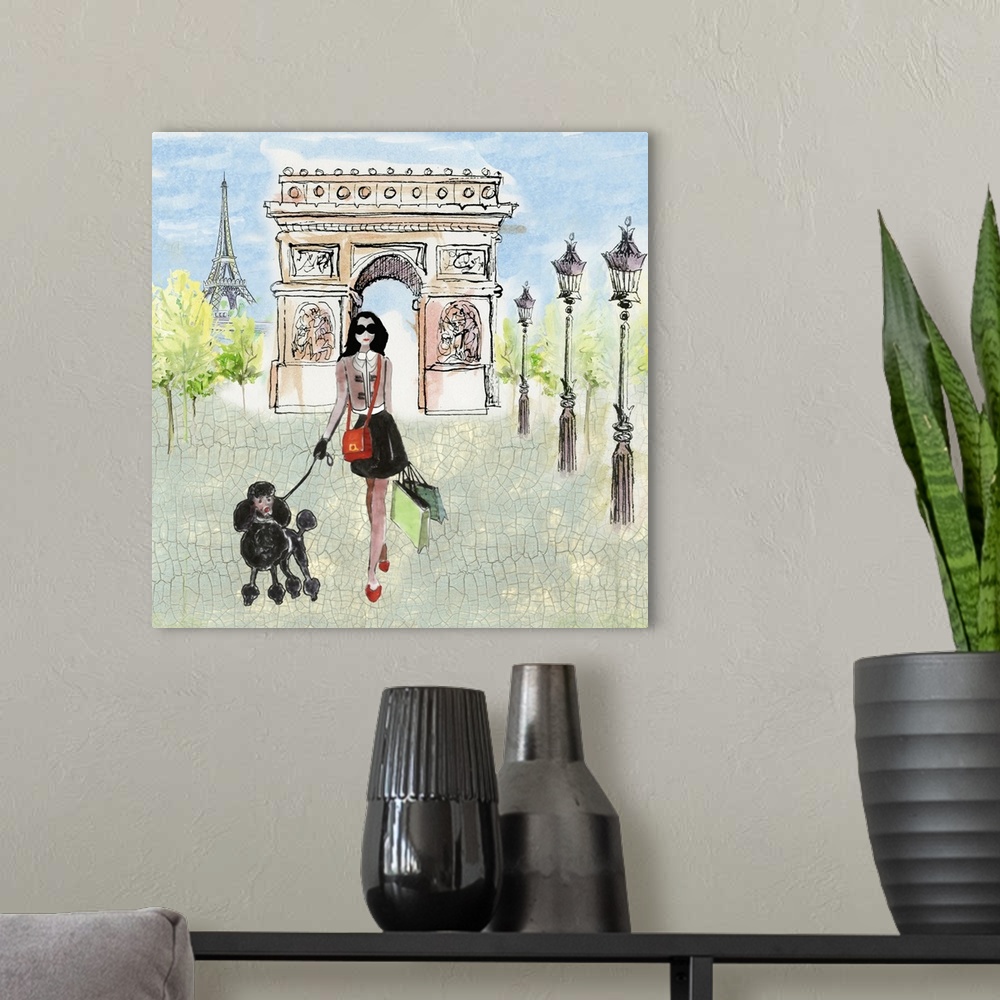A modern room featuring Playful French scene adds a delightful touch to any room.