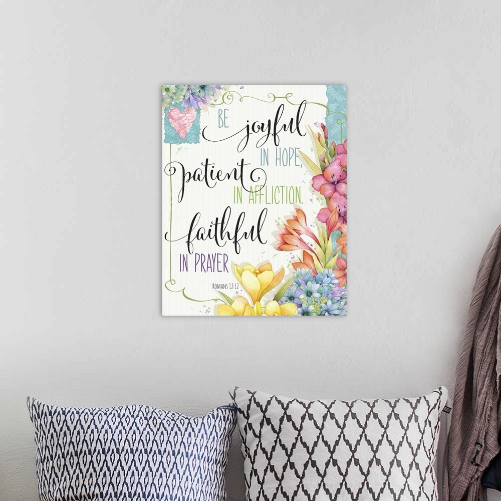 A bohemian room featuring Inspirational, faith-based art for the home.